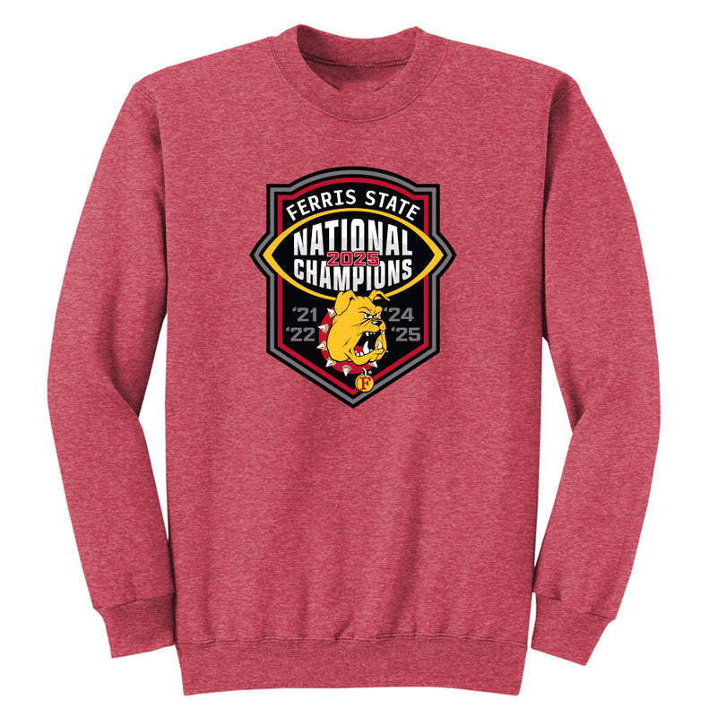 Ferris State Bulldogs 2025 DII Football National Champions Crewneck