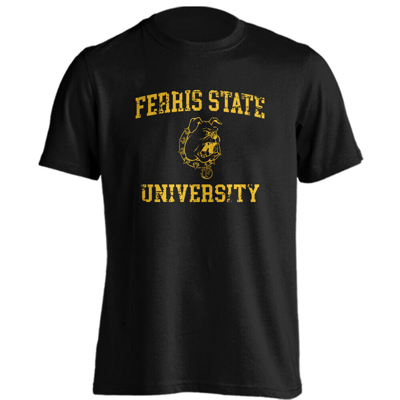 Ferris State University Bulldogs Distressed Retro Logo Short Sleeve T-Shirt