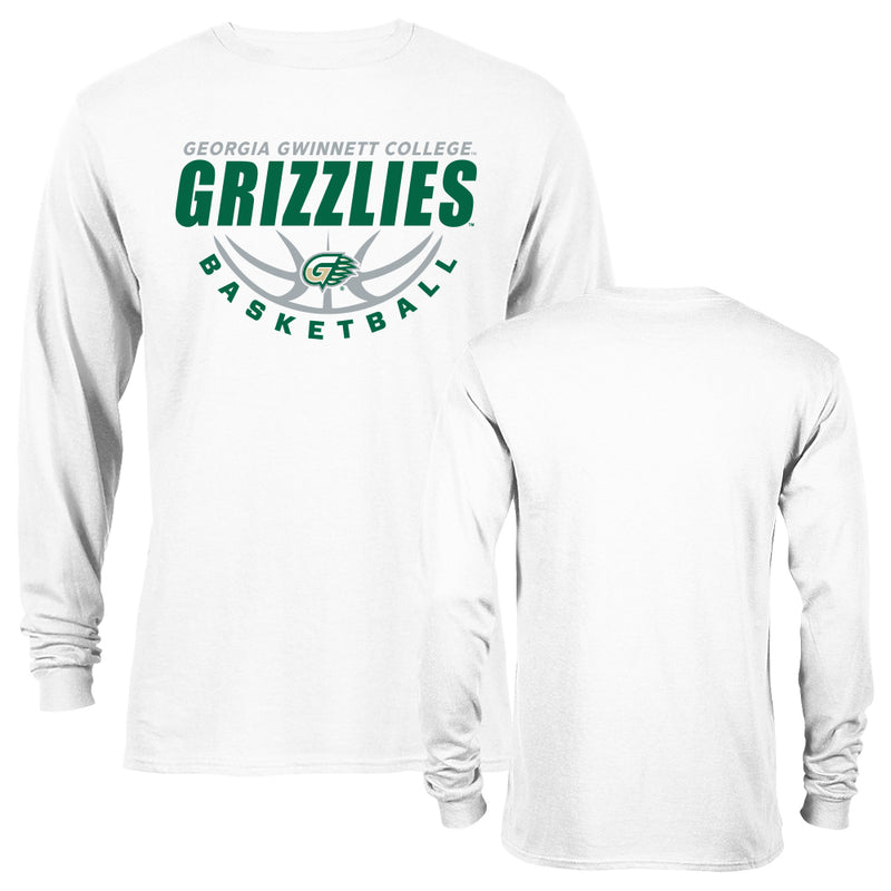Georgia Gwinnett College Grizzlies Basketball Logo Long Sleeve Bball T-Shirt