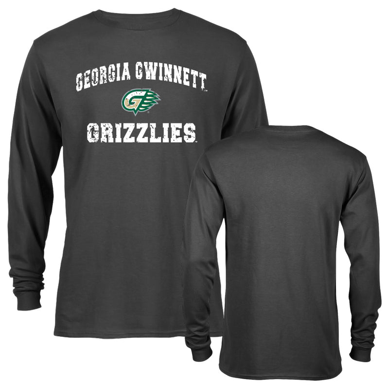 Georgia Gwinnett College Grizzlies Distressed Retro Logo Long Sleeve T-Shirt