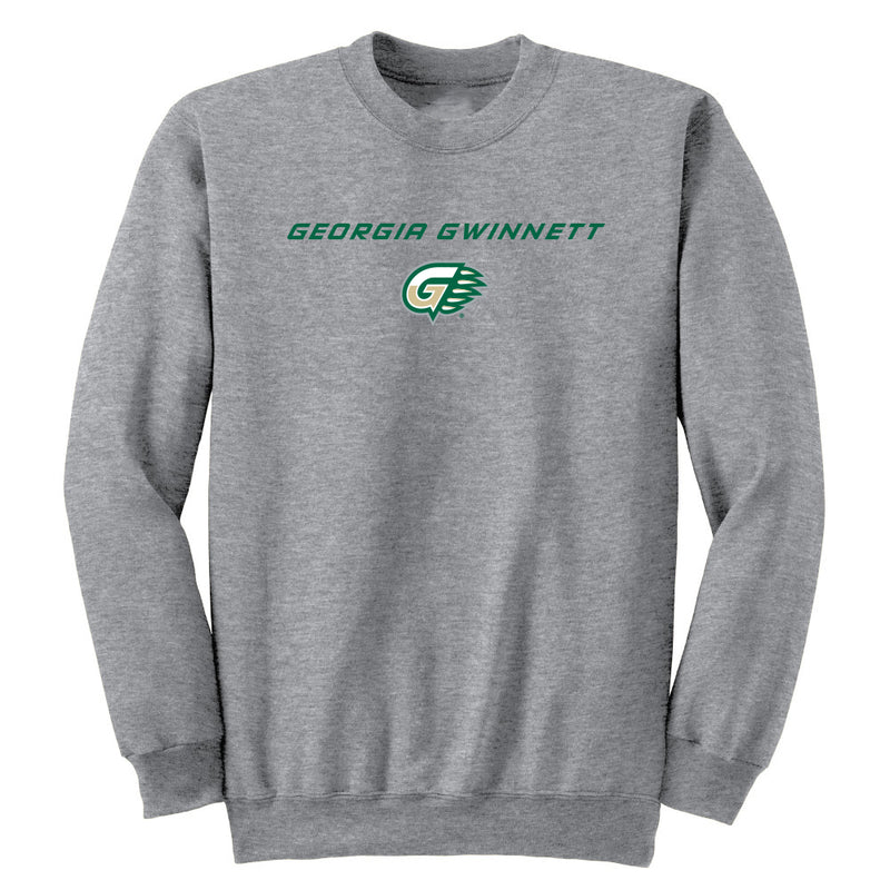 Georgia Gwinnett College Grizzlies Adult Crewneck School Name and Logo Sweatshirt Pullover
