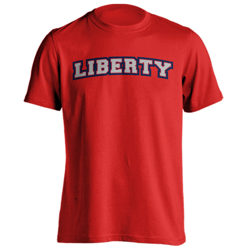 Liberty University Flames Arched Text Short Sleeve T-Shirt School Name Tee