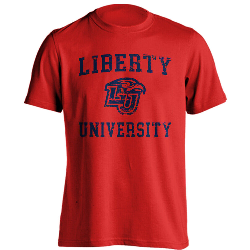 Liberty University Flames Distressed Retro Logo Short Sleeve T-Shirt Tee