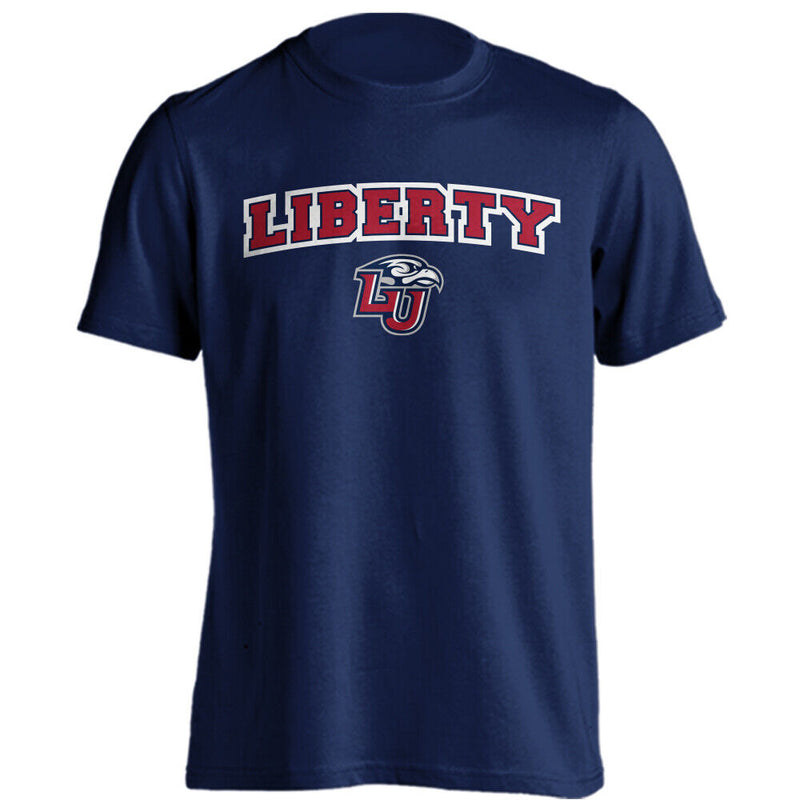 Liberty University Flames Arched Text With Logo Short Sleeve T-Shirt Tee