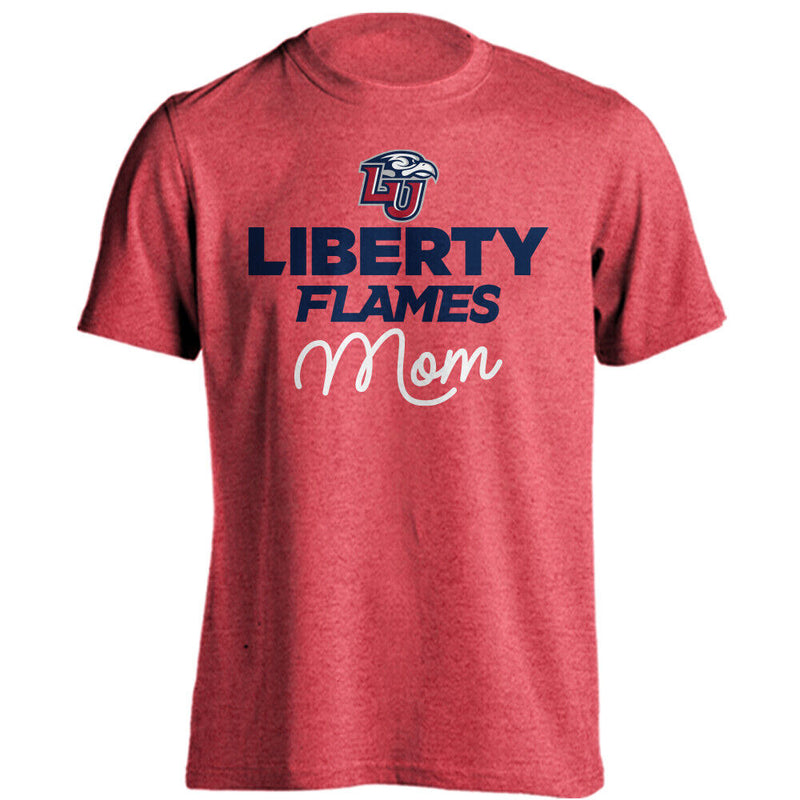 Liberty University Flames Mom Logo Tee Mother Short Sleeve T-Shirt