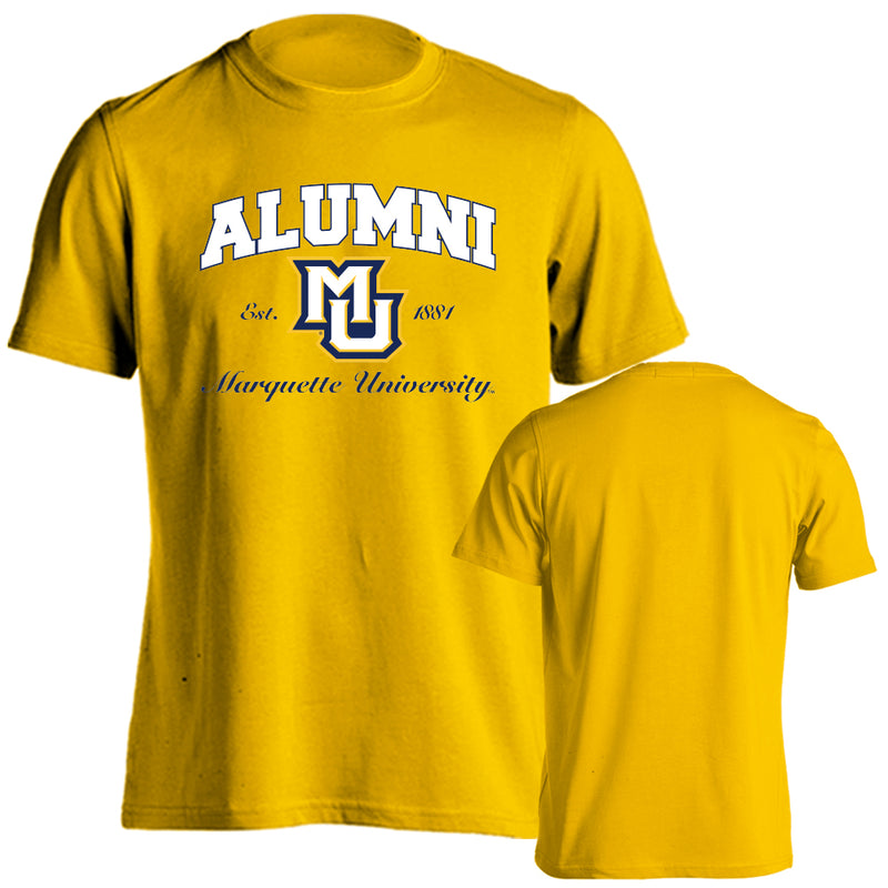 Marquette University Golden Eagles Alumni Script Text Short Sleeve T-Shirt