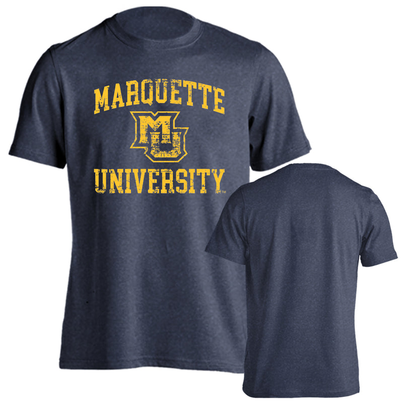 Marquette University Golden Eagles Distressed Retro Logo Short Sleeve T-Shirt