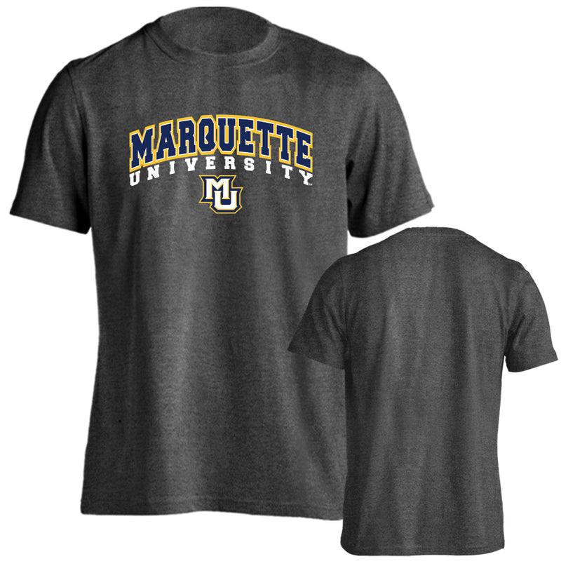 Marquette University Arched Text with Mascot Short Sleeve T-shirt Tee