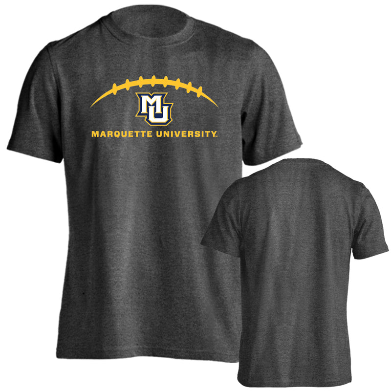 Marquette University Golden Eagles Laces Out Football Logo Short Sleeve Tee