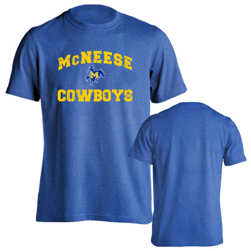 McNeese State University Cowboys Distressed Retro Logo Short Sleeve T-Shirt