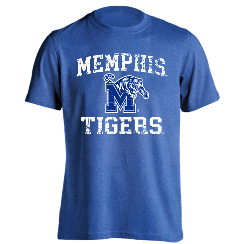 University of Memphis Tigers UM Distressed Retro Logo Tee Short Sleeve T-Shirt