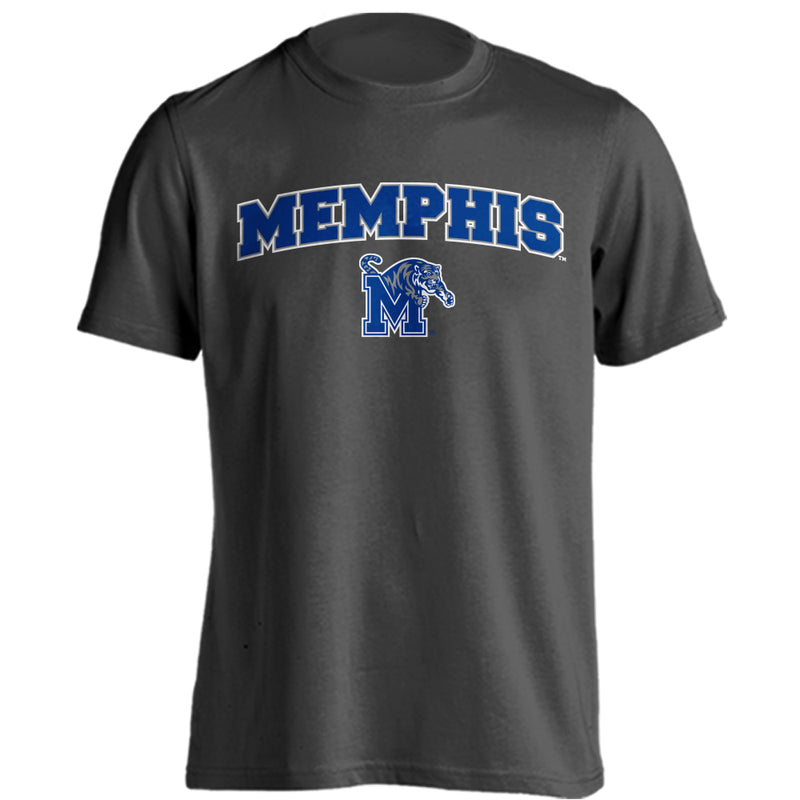 University of Memphis Tigers Arch Text with Mascot Short Sleeve T-Shirt