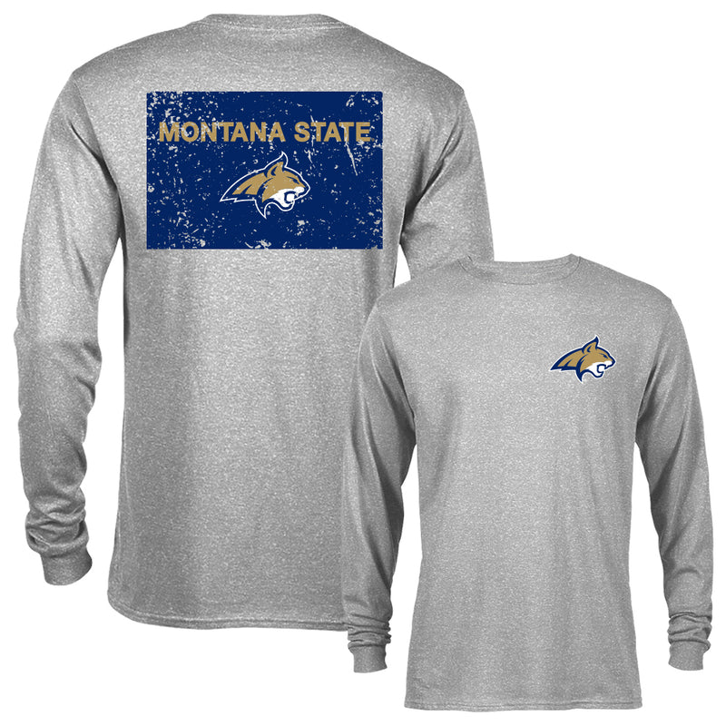 Montana State University Bobcats School Flag Logo Long Sleeve T-Shirt