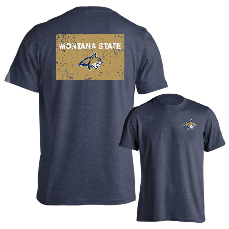 Montana State University Bobcats School Flag Logo Short Sleeve T-Shirt