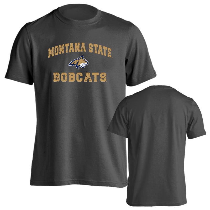 Montana State University Bobcats Distressed Retro Logo Short Sleeve T-Shirt