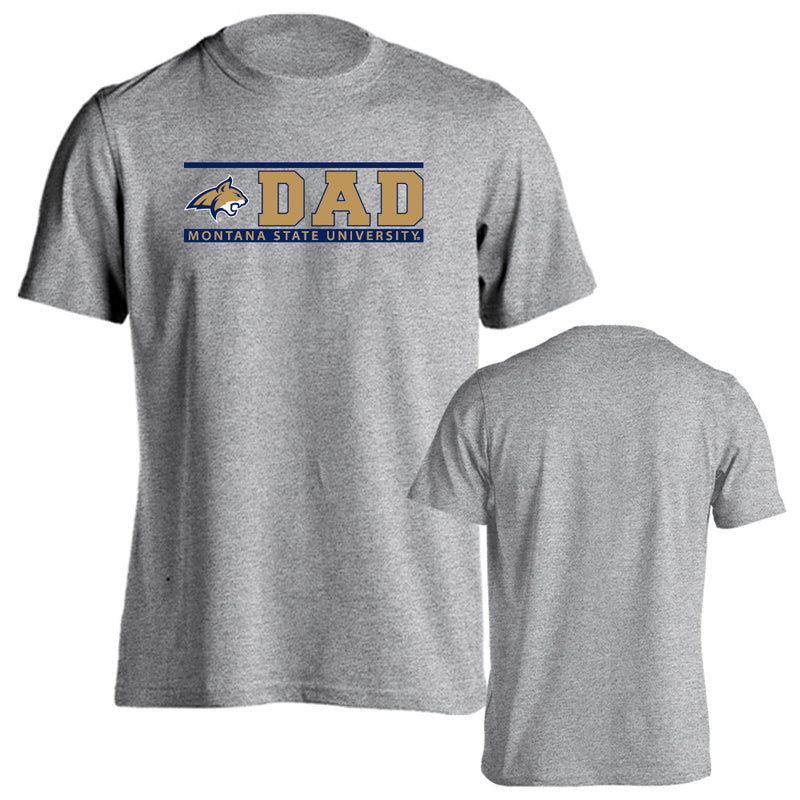 Montana State University Bobcats Dad Father Parent Logo Short Sleeve T-Shirt