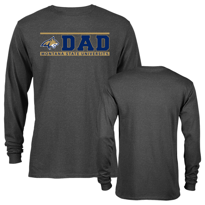 Montana State University Bobcats Dad Father Parent Logo Long Sleeve T-Shirt