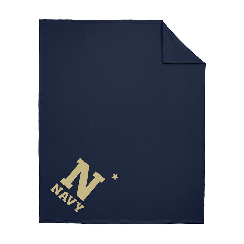 Navy Midshipmen Comfortable Stadium Fleece Throw Blanket 50x60
