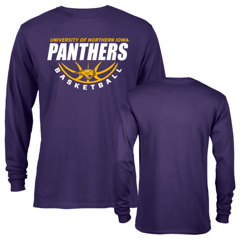 University of Northern Iowa Basketball Laces Logo Long Sleeve T-shirt Tee