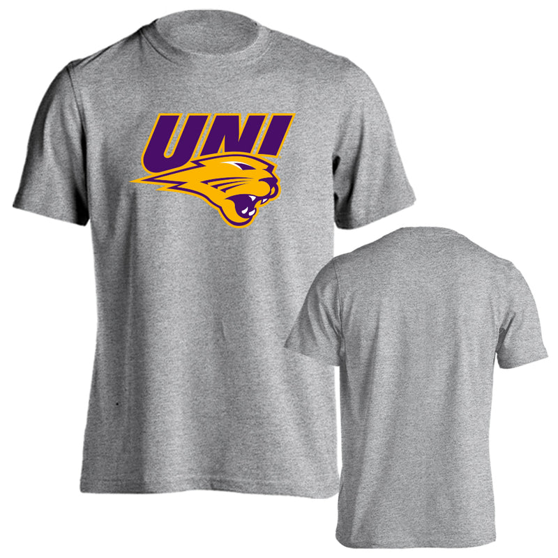 University of Northern Iowa Panthers Text with Mascot Short Sleeve T-shirt Tee