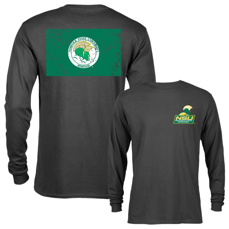 Norfolk State University Spartans School Flag Logo Long Sleeve T-Shirt