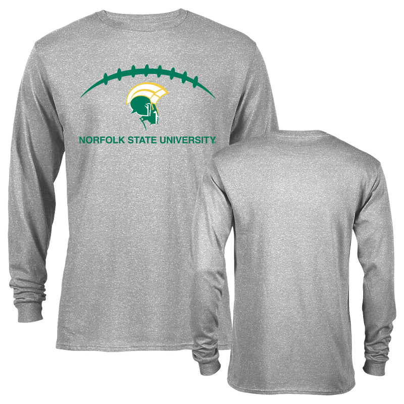 Norfolk State University Spartans Laces Out Football Logo Long Sleeve T-Shirt