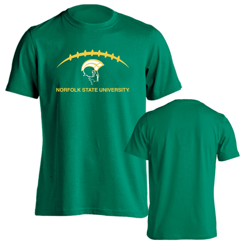 Norfolk State University Spartans Laces Out Football Logo Short Sleeve T-Shirt