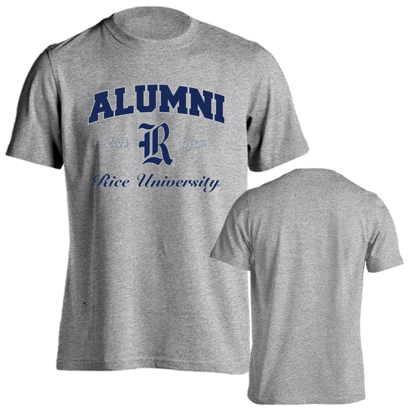 Rice University Owls Rice Alumni Script Text Short Sleeve T-Shirt