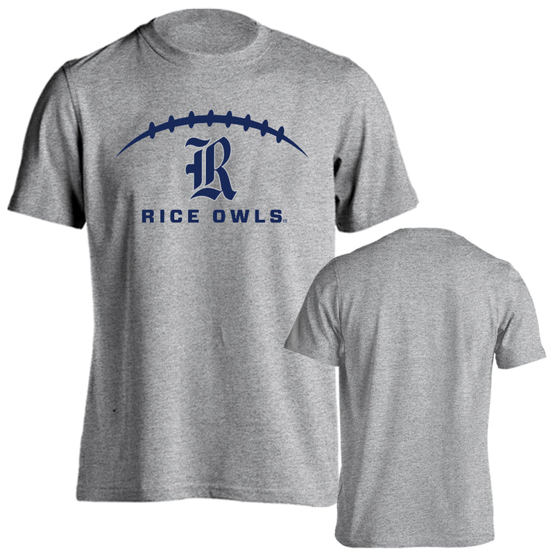 Rice University Owls Rice Football Laces Out Football Logo Short Sleeve Tee