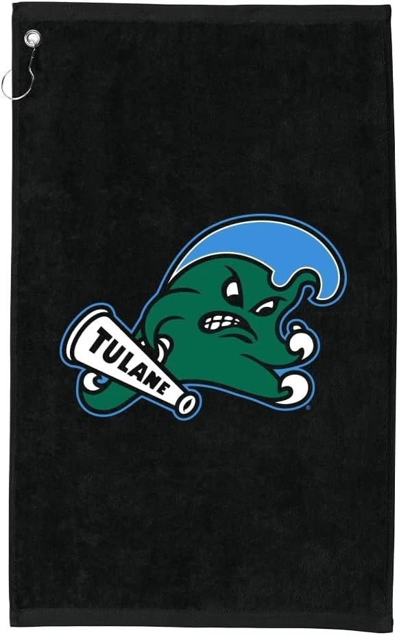 Tulane University Green Wave Tulane Golf Towel With Logo and Text