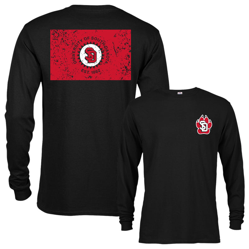 University of South Dakota Coyotes School Flag Logo Long Sleeve T-Shirt