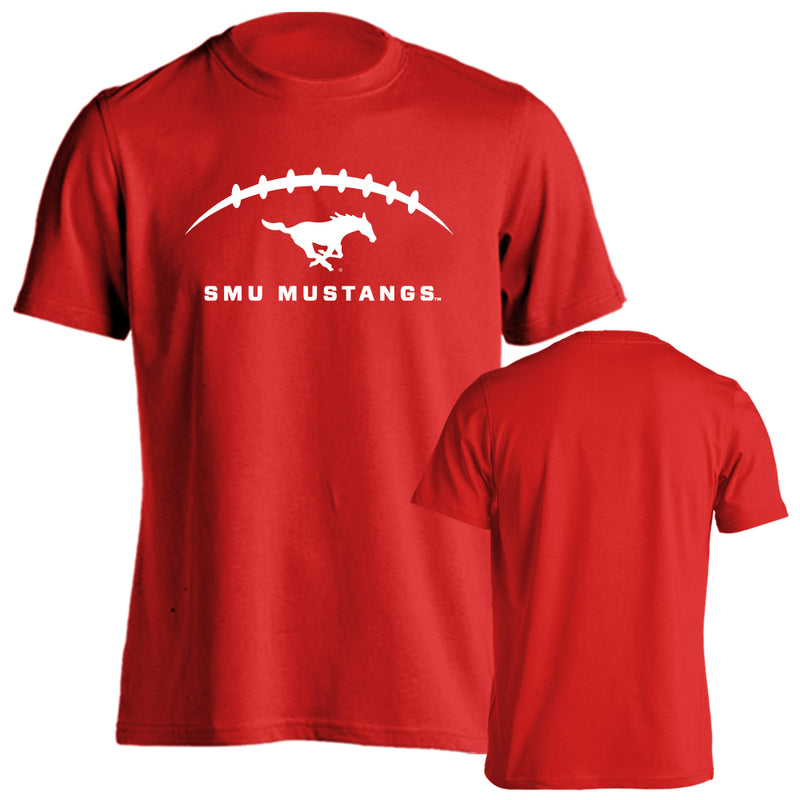 Southern Methodist University Mustangs Laces Out Football Short Sleeve T-Shirt