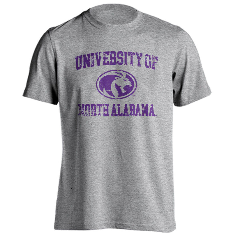 University of North Alabama Lions Retro Distressed Logo Short Sleeve T-shirt
