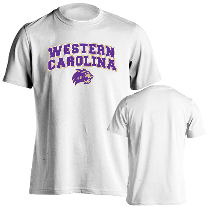 Western Carolina University Arched Text with Mascot Short Sleeve T-shirt Tee