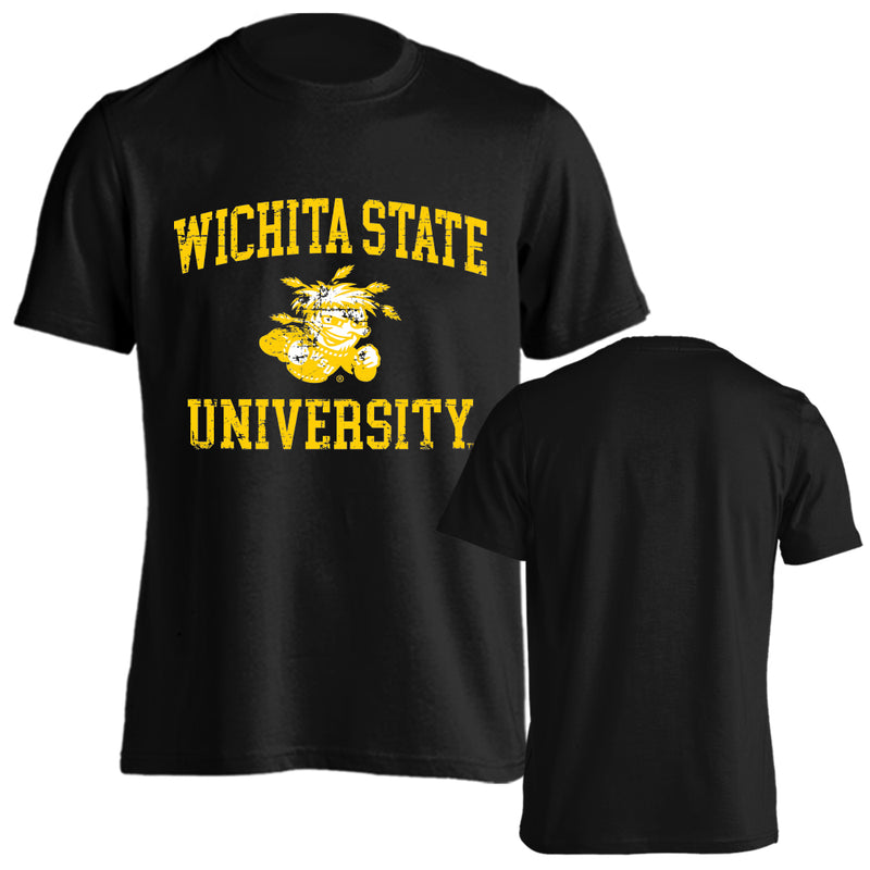 Wichita State University Shockers Retro Distressed Logo Short Sleeve T-Shirt