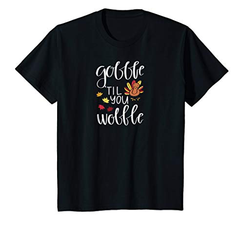 Kids Gobble Til You Wobble Kids Youth Thanksgiving Day T-Shirt