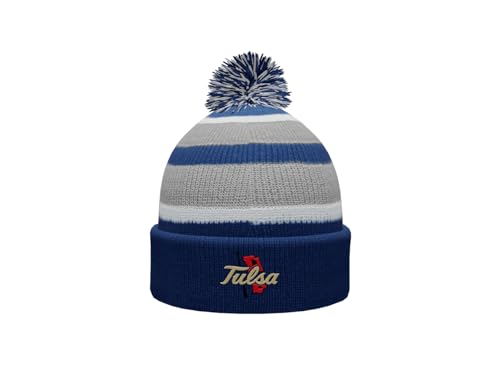 The University of Tulsa Golden Hurricane Prime Cuffed Fold Over Pom Pom Winter Knit Beanie