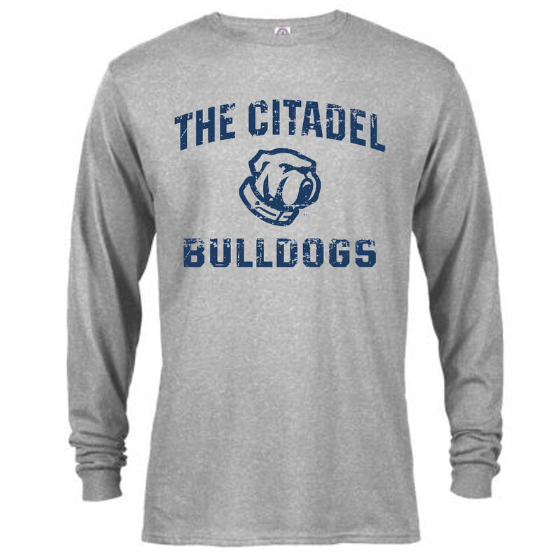 The Citadel Bulldogs Distressed Retro Logo Long Sleeve T-Shirt