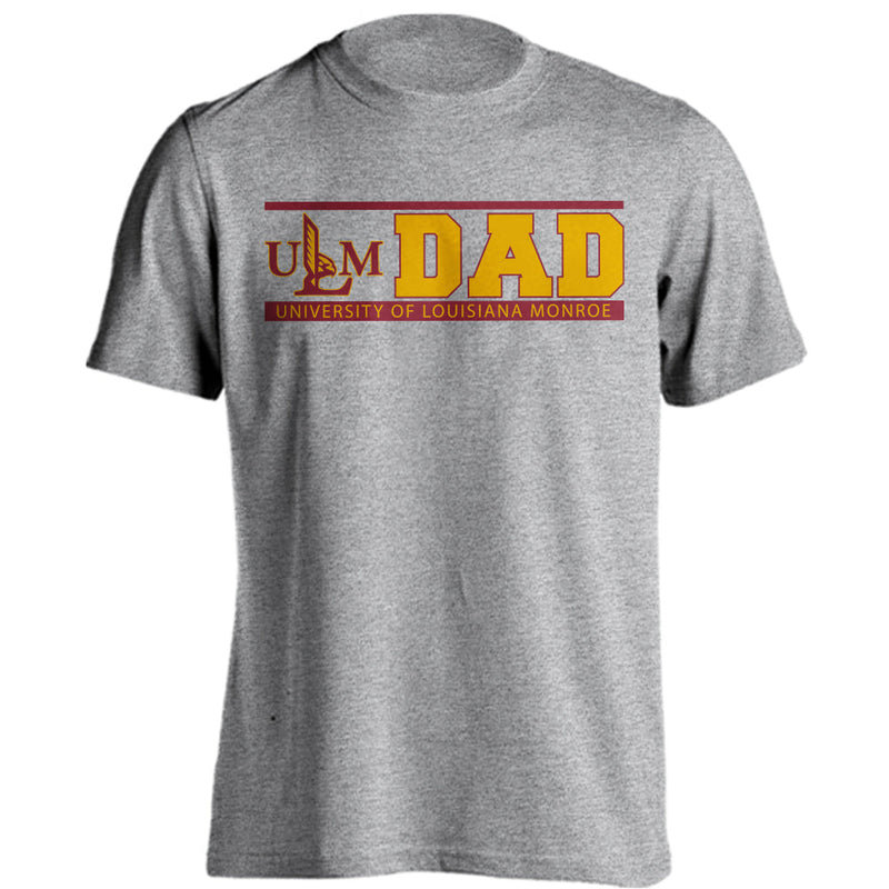 ULM Dad Louisiana Monroe Warhawks Dad Proud Parent Short Sleeve T-shirt