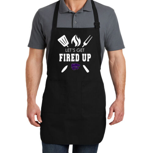 Kansas State University Wildcats Text With Mascot Grilling Apron
