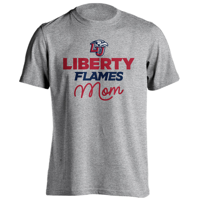 Liberty Flames Mom Proud Parent Short Sleeve T-shirt