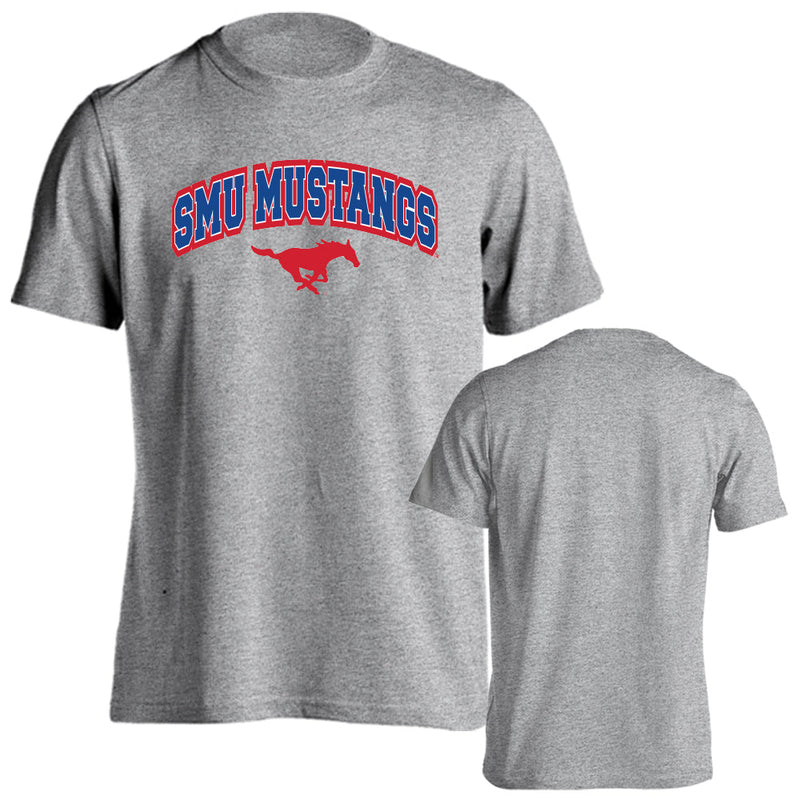 Southern Methodist Mustangs Classic Arch Mascot Short Sleeve T-shirt