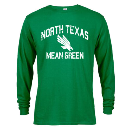 University North Texas UNT Mean Green Distressed Retro Logo Long Sleeve T-Shirt