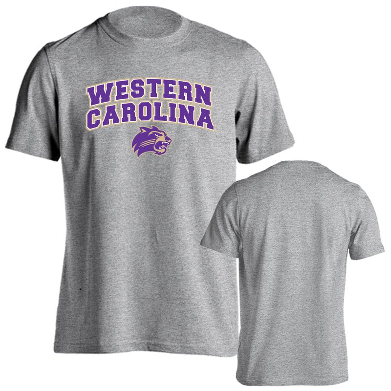 Western Carolina Catamounts Classic Arch Mascot Short Sleeve T-shirt